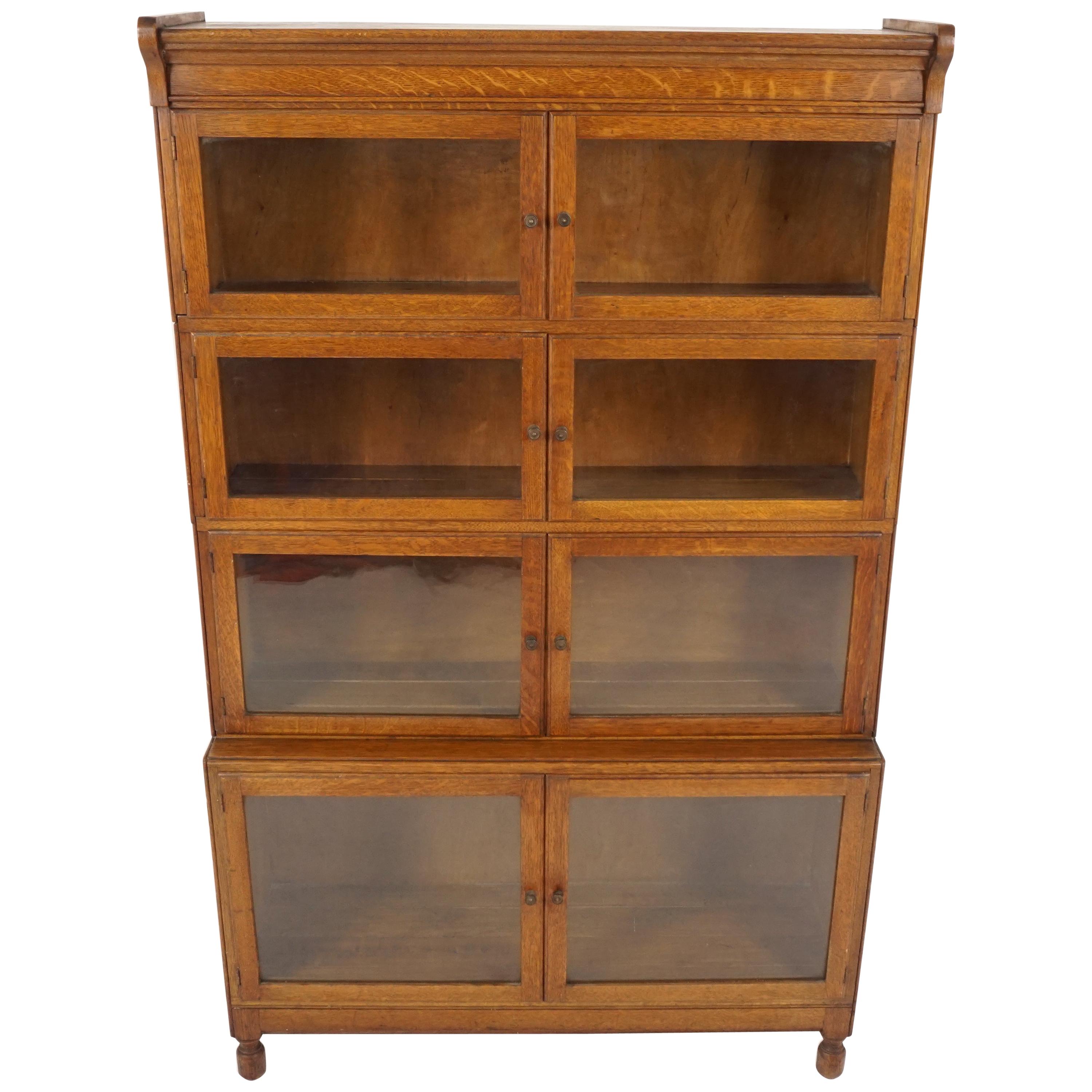 Antique Oak Lawyer Bookcase, Sectional Bookcase "By Minty", England 1920, B2224