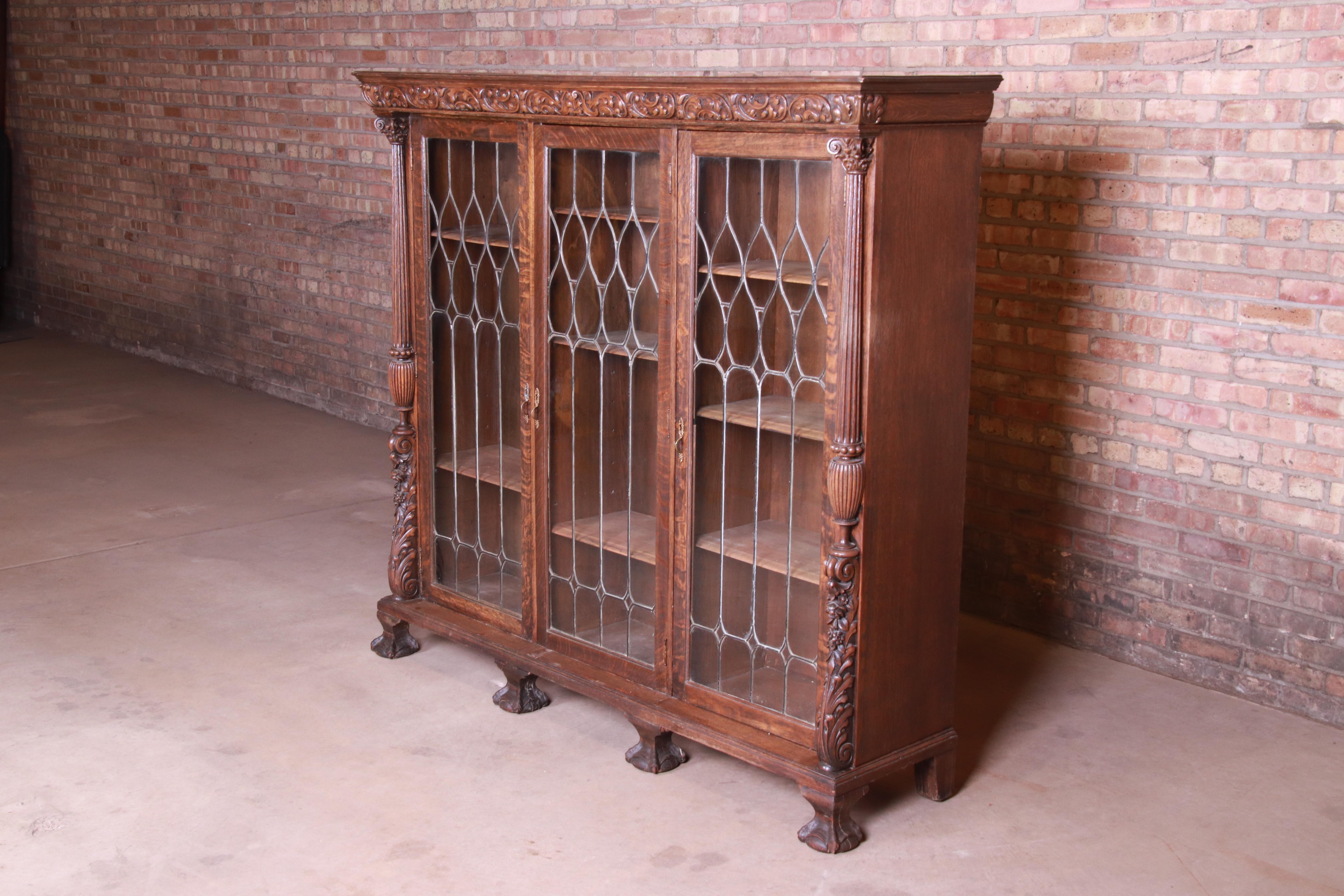 antique bookcase with glass doors
