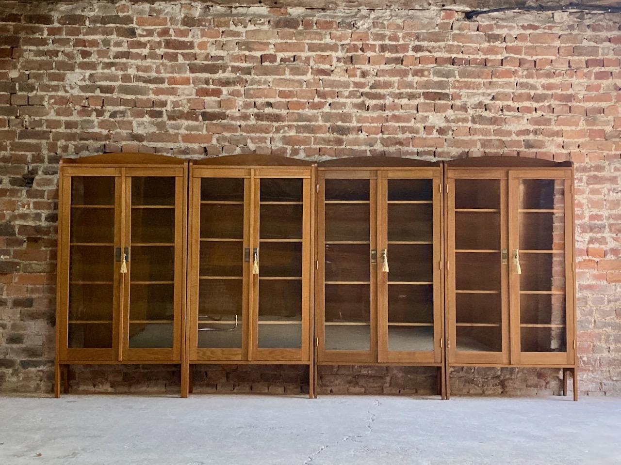 Antique Oak Library Bookcases Set of Four German Aesthetic Movement, circa 1920 In Good Condition In Longdon, Tewkesbury
