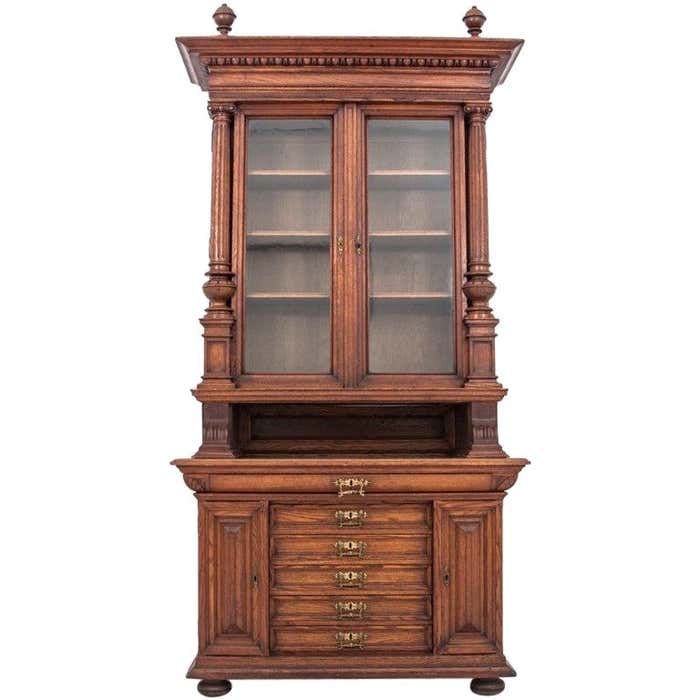 Antique Oak Library from circa 1900 at 1stDibs