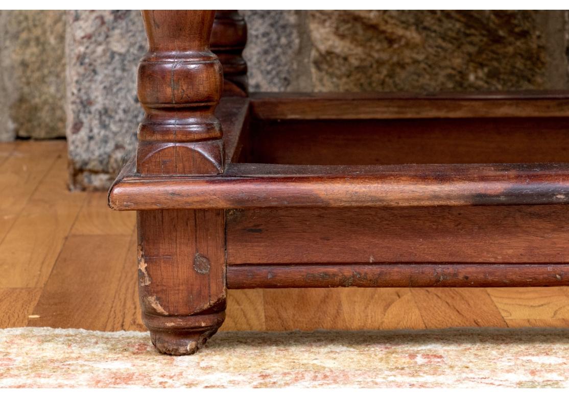 Antique Oak Library Table With Two Shelves (Restoration Project) For Sale 5