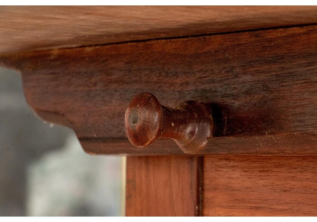 Antique Oak Library Table With Two Shelves (Restoration Project) For Sale 6