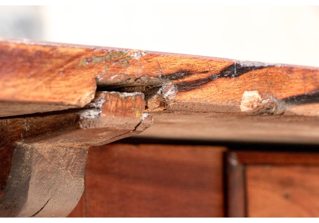 Antique Oak Library Table With Two Shelves (Restoration Project) For Sale 8