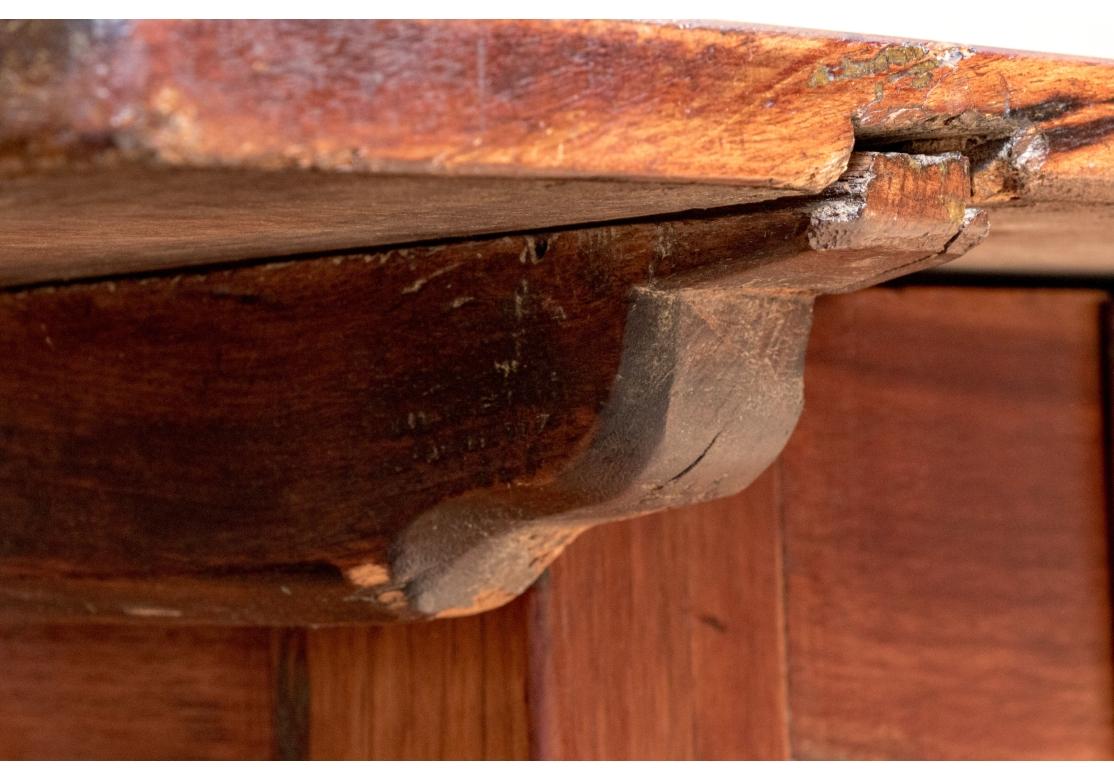 Antique Oak Library Table With Two Shelves (Restoration Project) For Sale 9