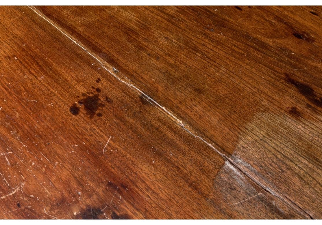 Antique Oak Library Table With Two Shelves (Restoration Project) For Sale 12