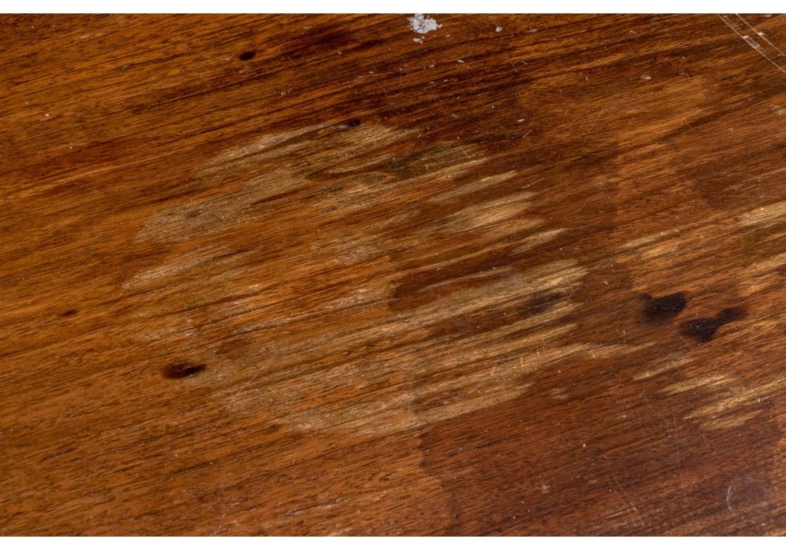 Rustic Antique Oak Library Table With Two Shelves (Restoration Project) For Sale