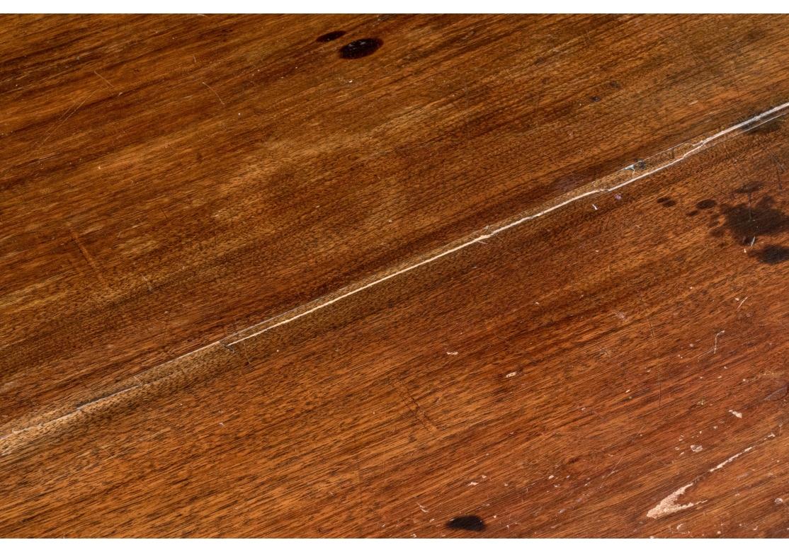 19th Century Antique Oak Library Table With Two Shelves (Restoration Project) For Sale