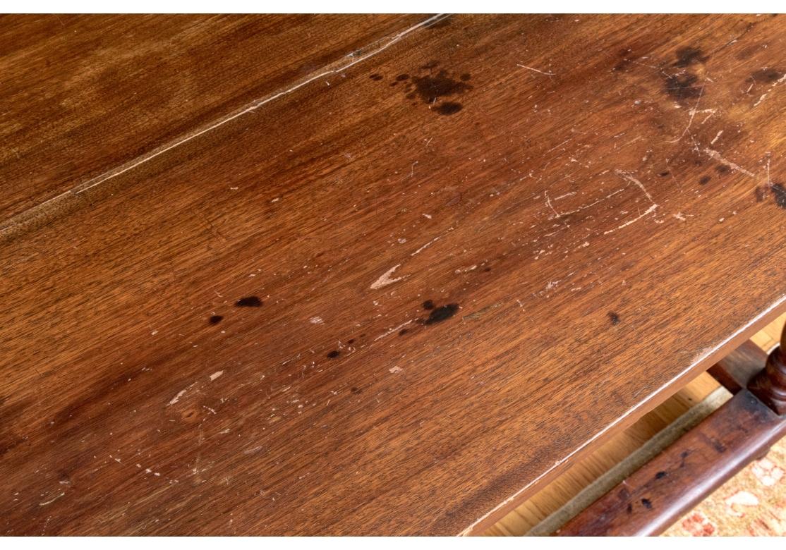 Antique Oak Library Table With Two Shelves (Restoration Project) For Sale 3