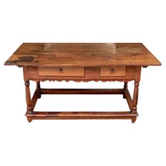 Antique Oak Library Table With Two Shelves (Restoration Project)