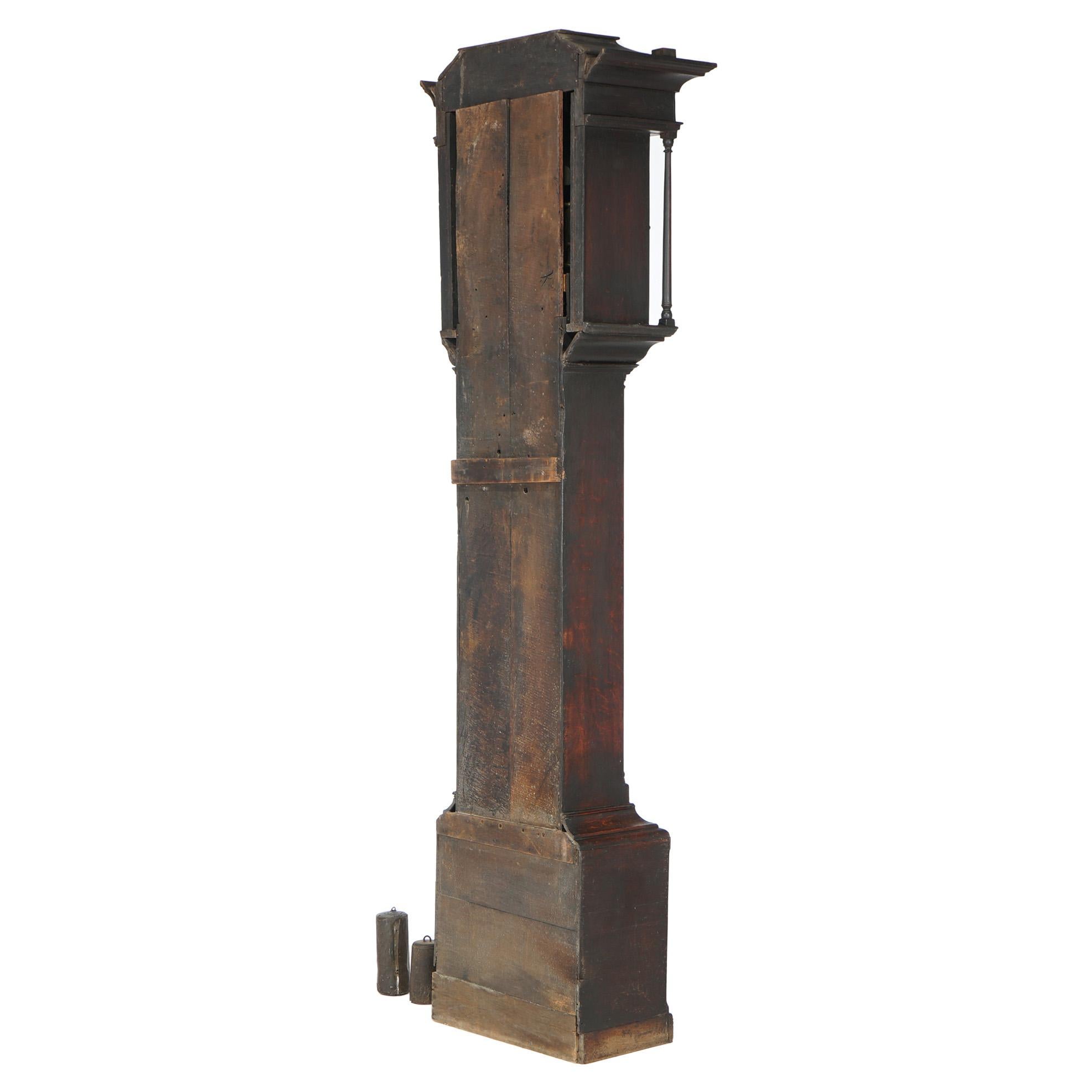 Antique Oak Longcase Clock, John Royles, As-Is, 18th C  6