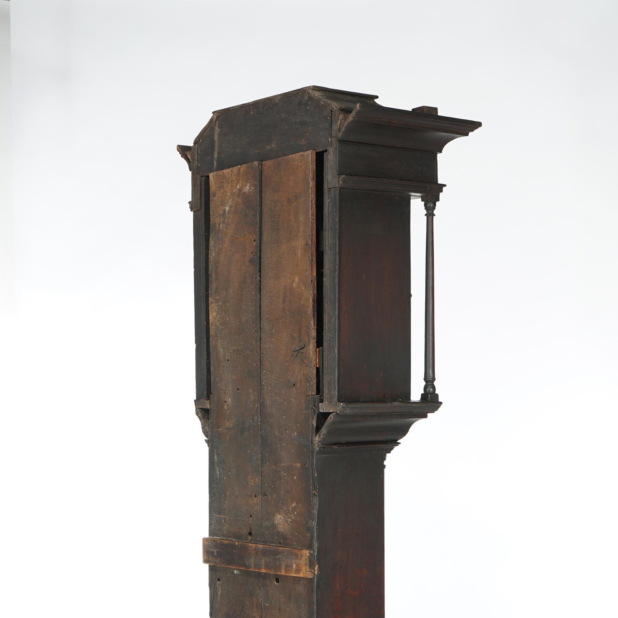 Antique Oak Longcase Clock, John Royles, As-Is, 18th C  7