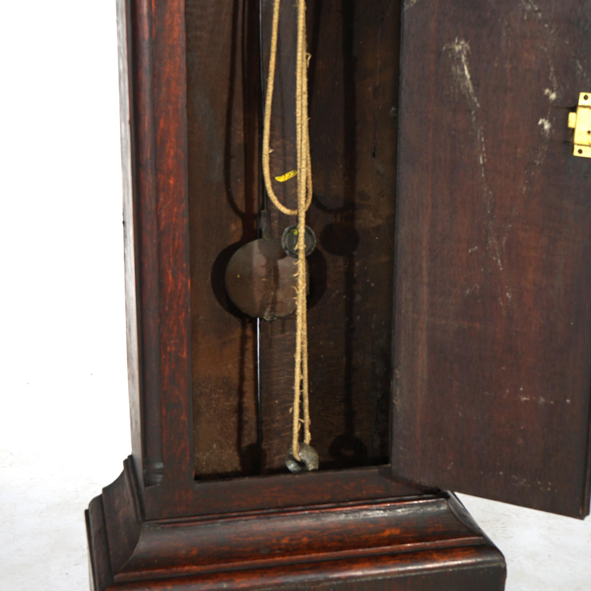 Antique Oak Longcase Clock, John Royles, As-Is, 18th C  3