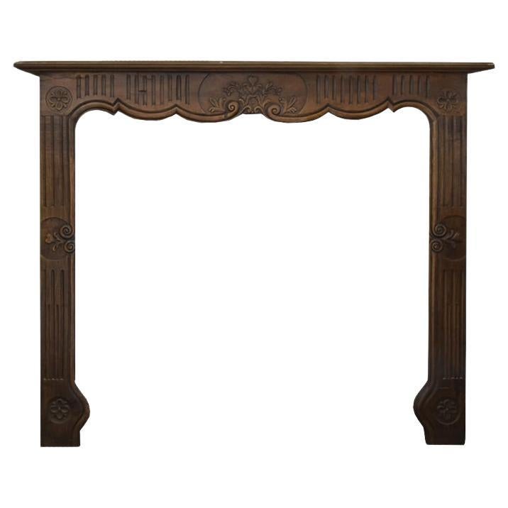 19th Century Antique Oak Louis XIV Fireplace Mantel
