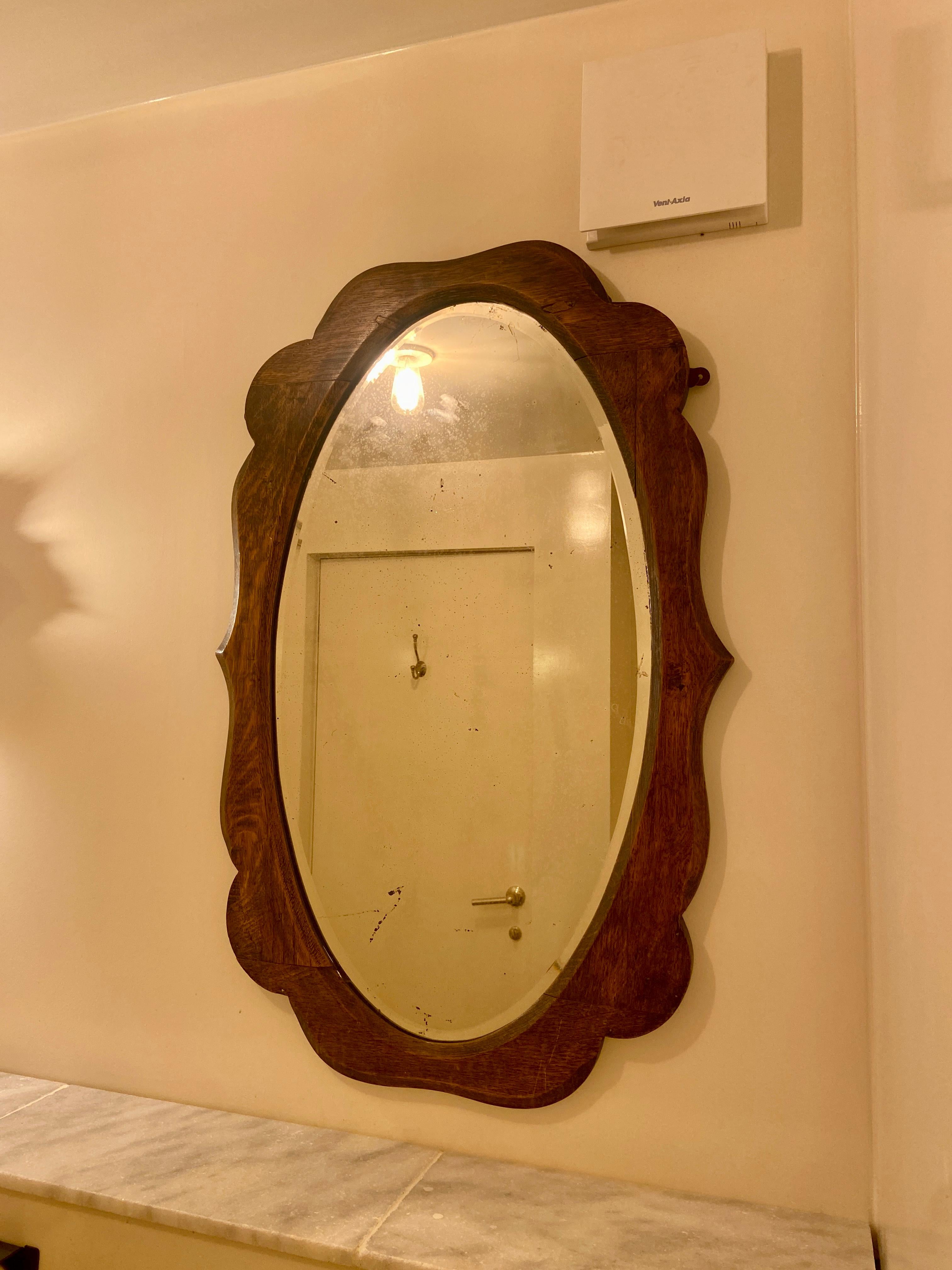 Antique Oak Mirror In Good Condition For Sale In London, England