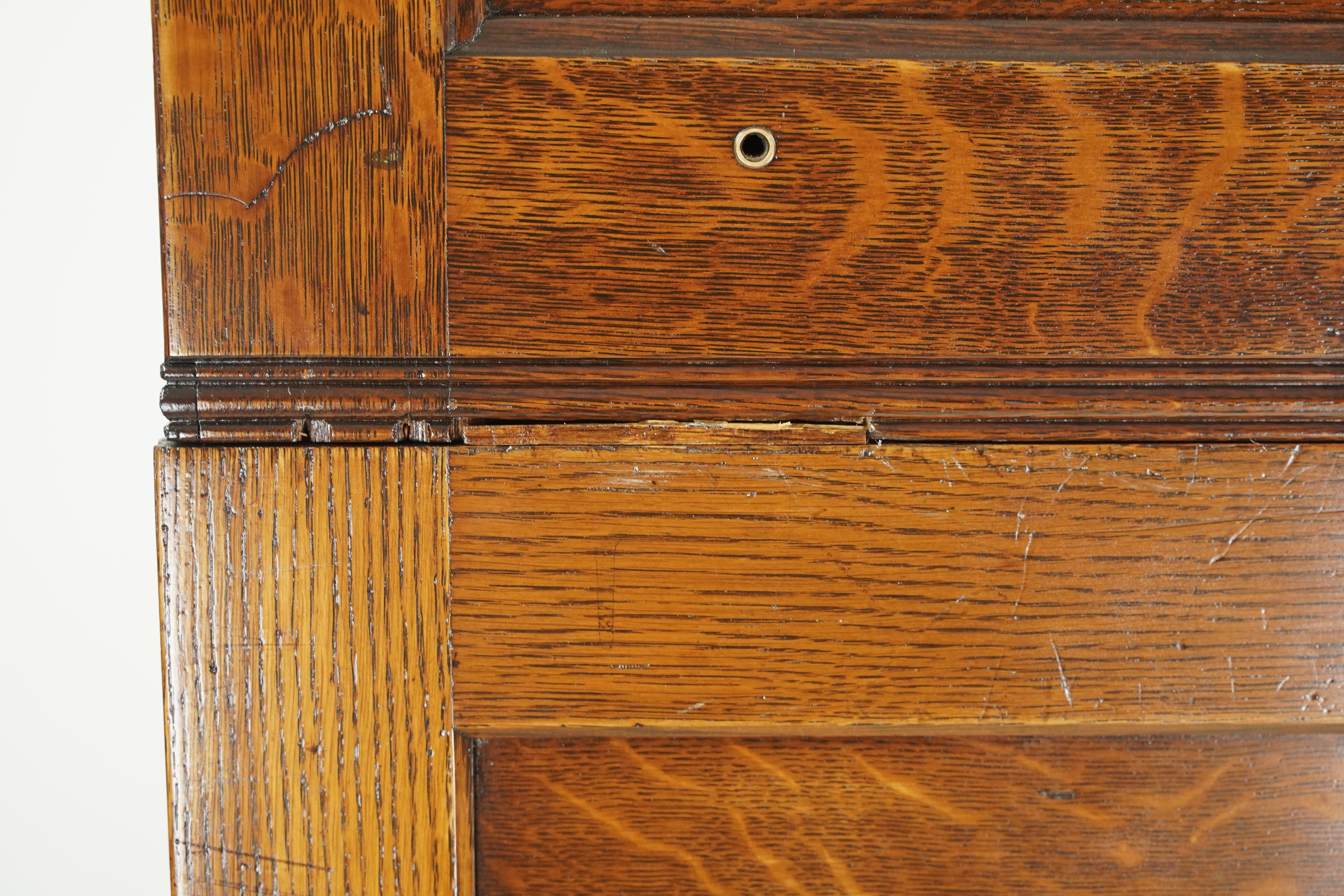 Antique Oak Modular Filing Card Catalog Office Cabinet 6