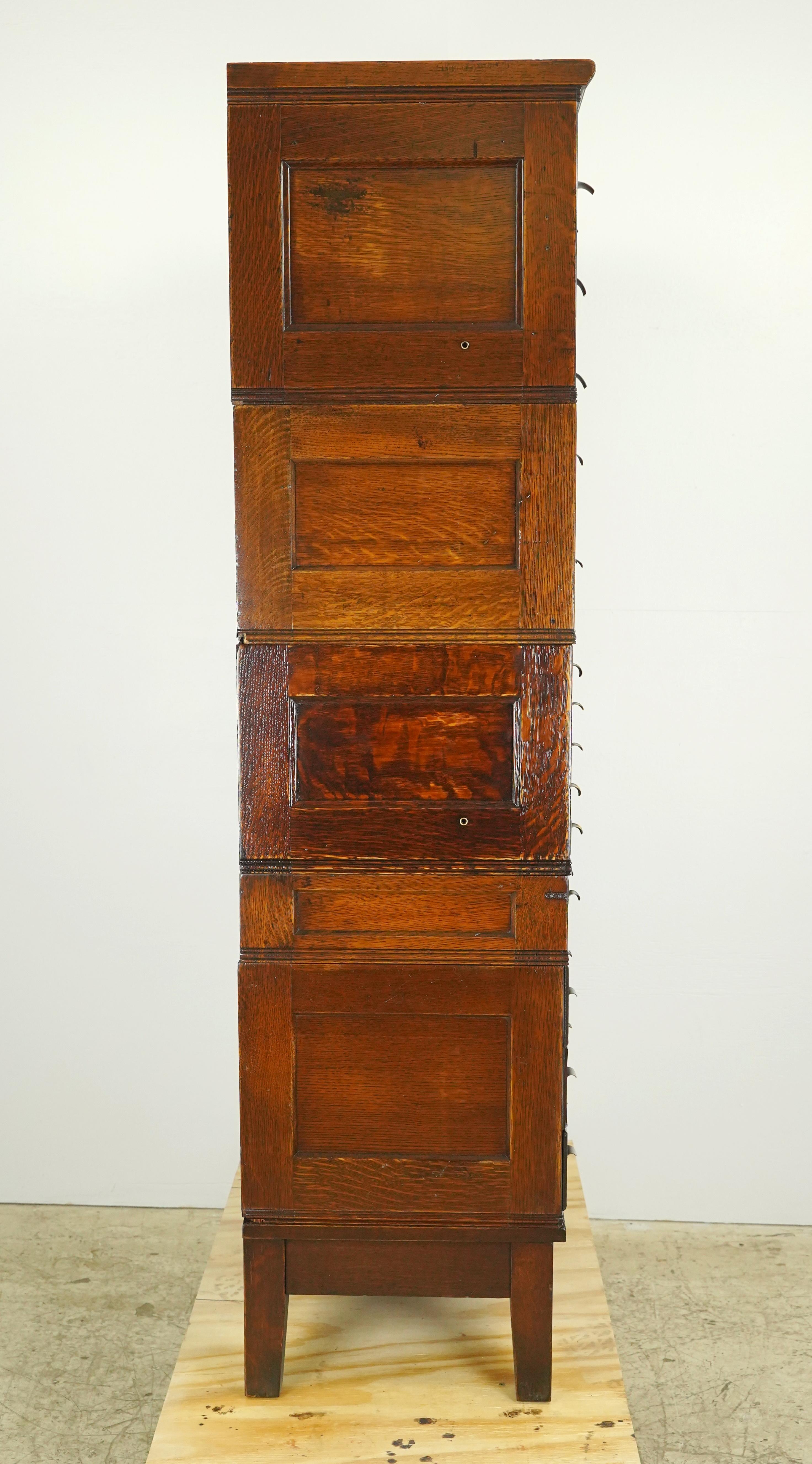 20th Century Antique Oak Modular Filing Card Catalog Office Cabinet