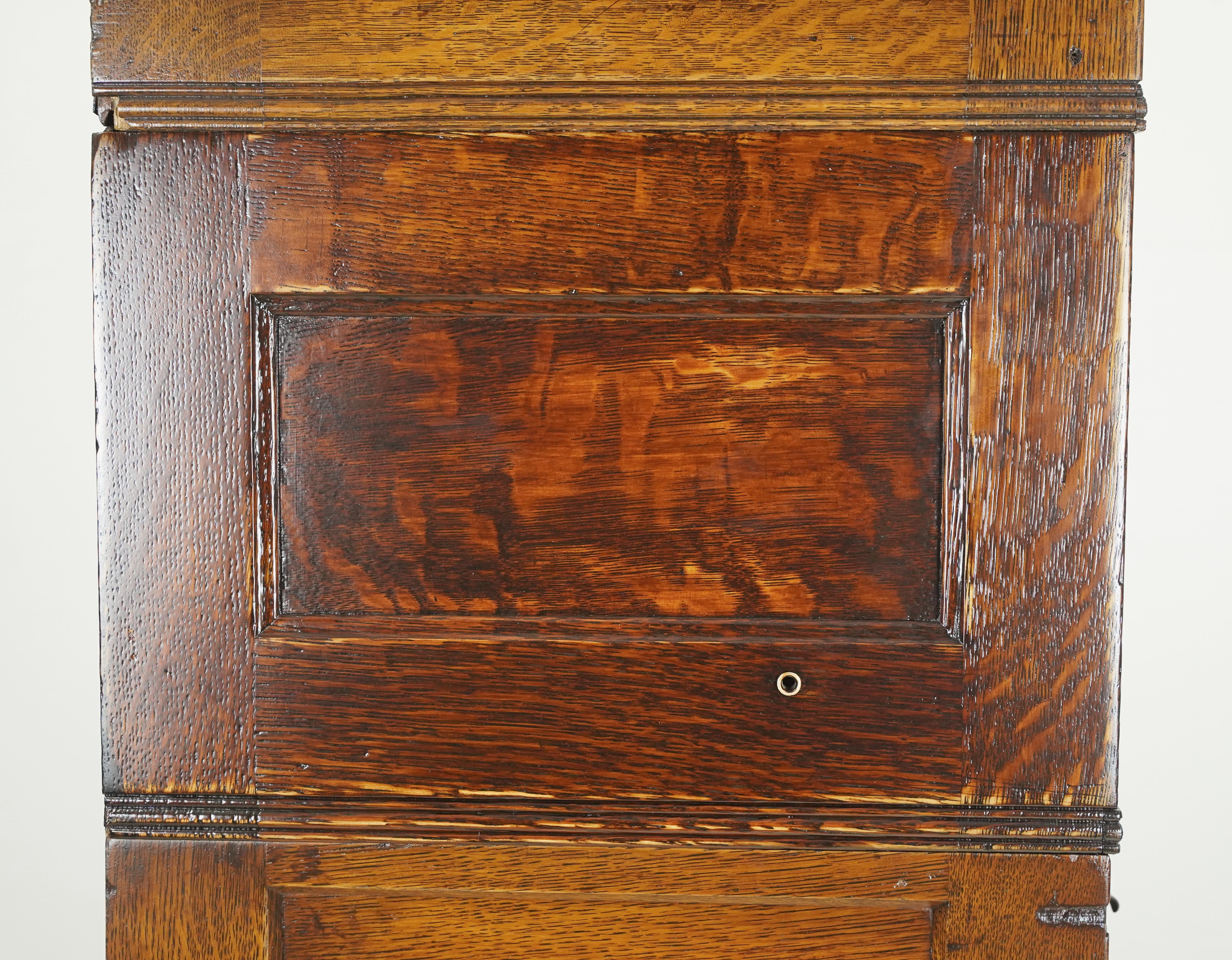 Brass Antique Oak Modular Filing Card Catalog Office Cabinet