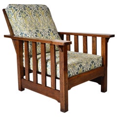 Antique Oak Morris Chair Recliner Gustav Stickley Mission Eastlake Arts & Crafts