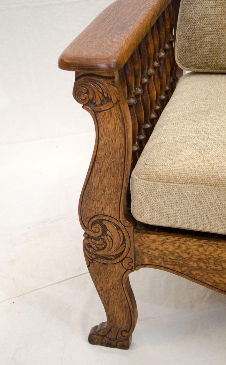 Antique Oak Morris Reclining Chair, Quarter Sawn Oak at 1stDibs