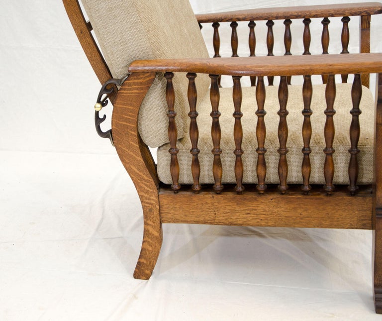 Antique Oak Morris Reclining Chair, Quarter Sawn Oak at 1stDibs