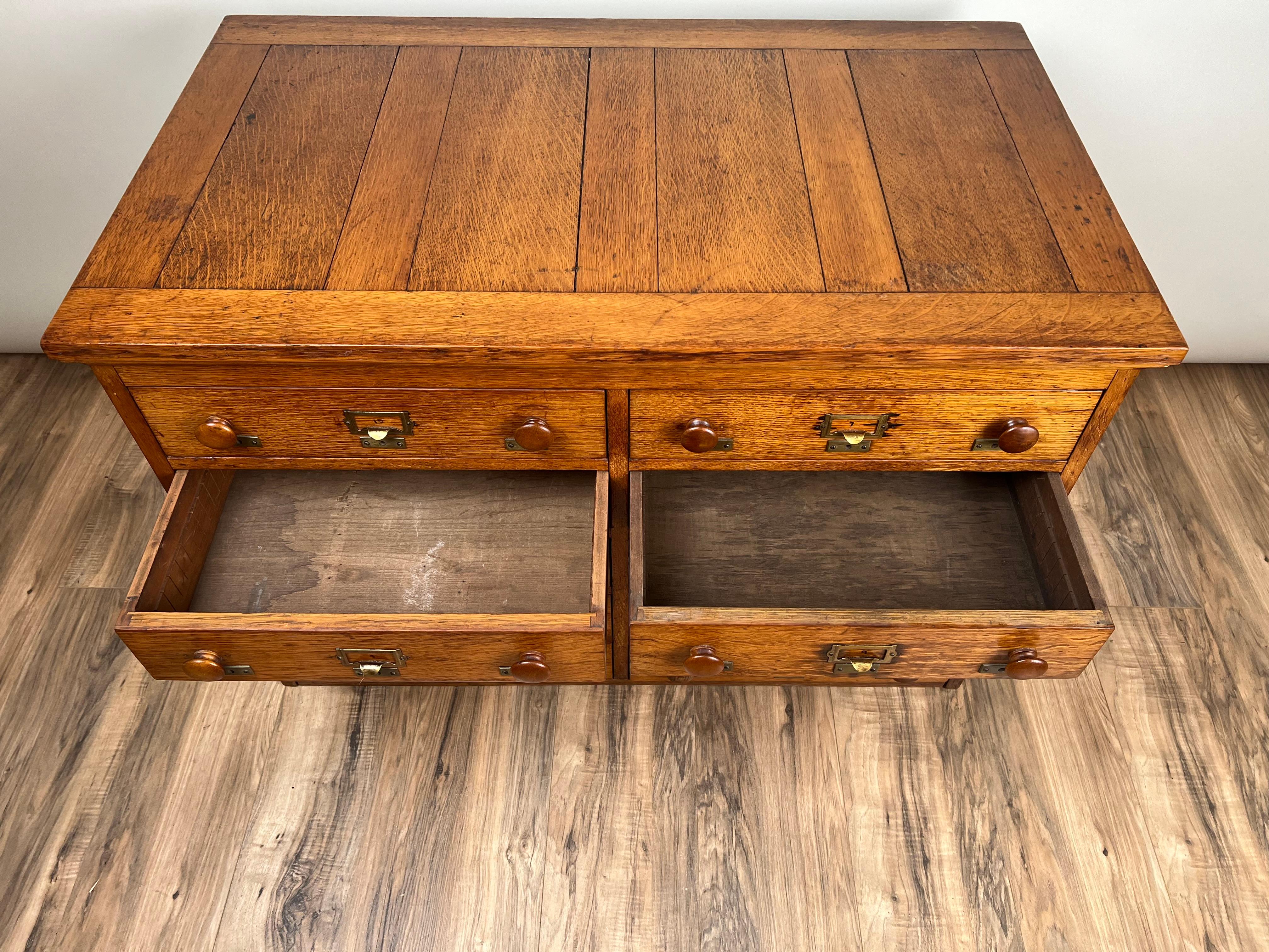 Cartella a più cassetti in Oak Antico c. Inizio del XX secolo in vendita 2
