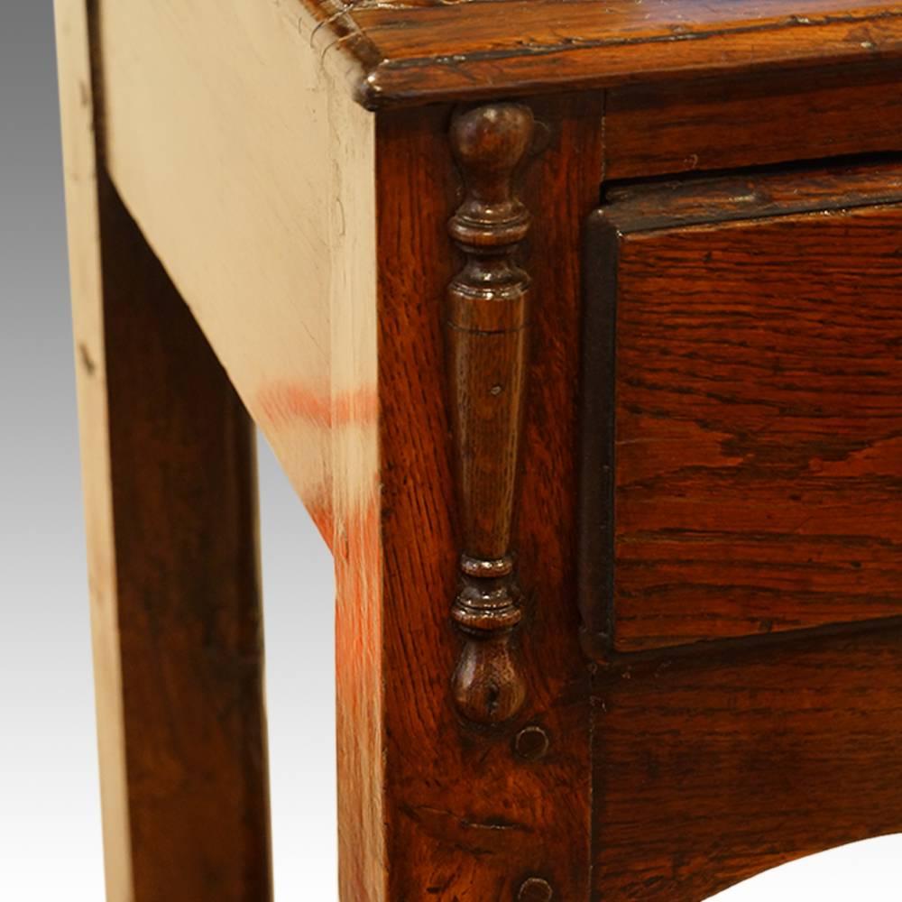 Antique oak narrow pot board dresser
This Antique oak narrow pot board dresser base was made circa 1830
The very good feature of this dresser base is that it is of a narrow size , that makes this so good for that space where you need a slim