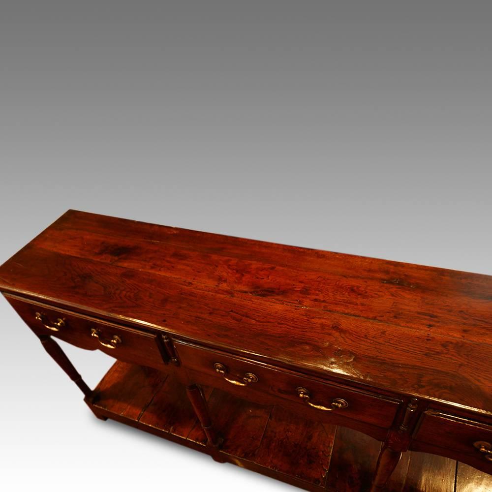 Georgian Antique Oak Narrow Pot Board Dresser