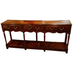 Antique Oak Narrow Pot Board Dresser
