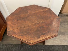 Antique Oak Occasional Table with Octagonal Top