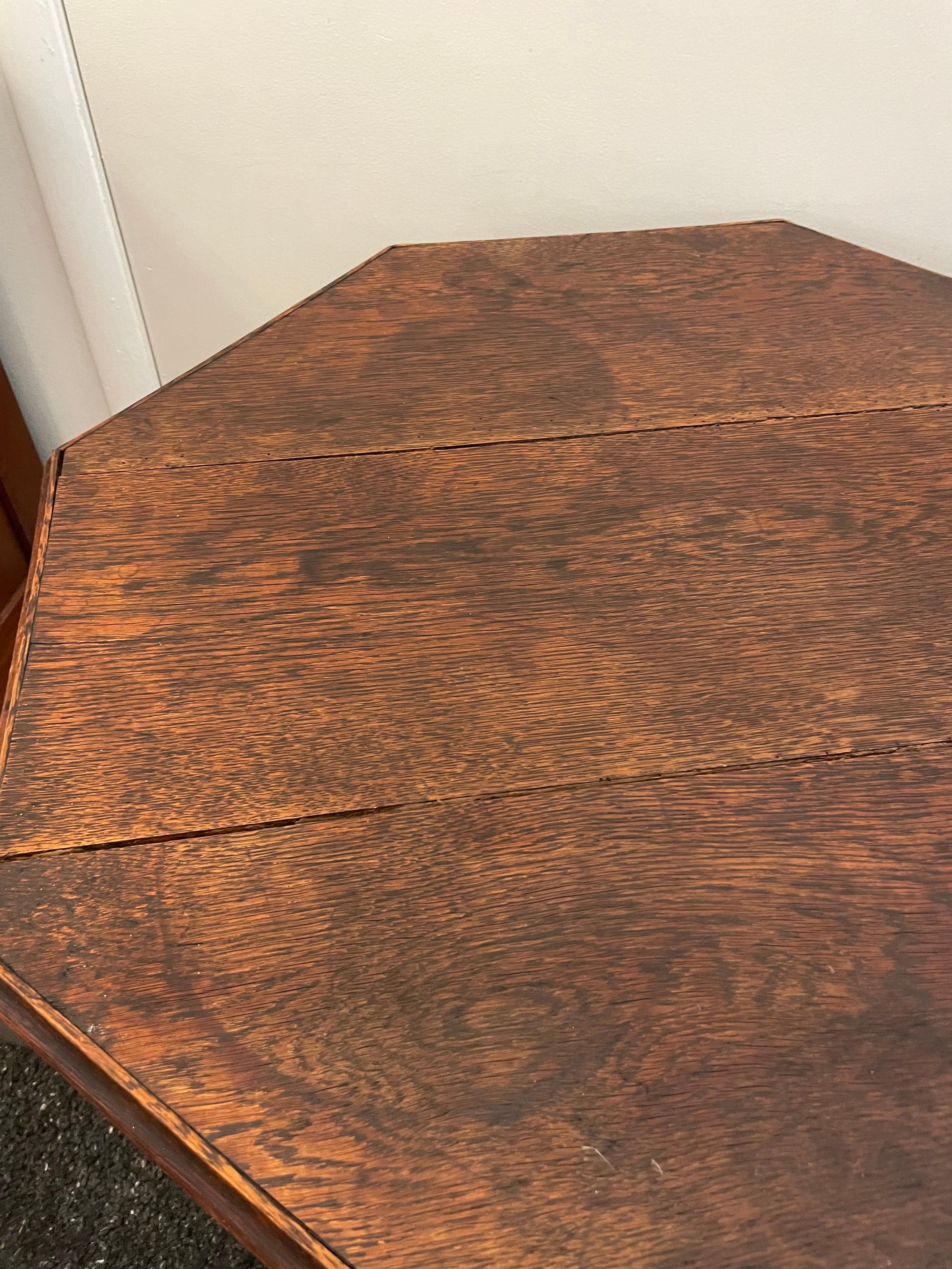 Antique Oak Occasional Table with Octagonal Top 1
