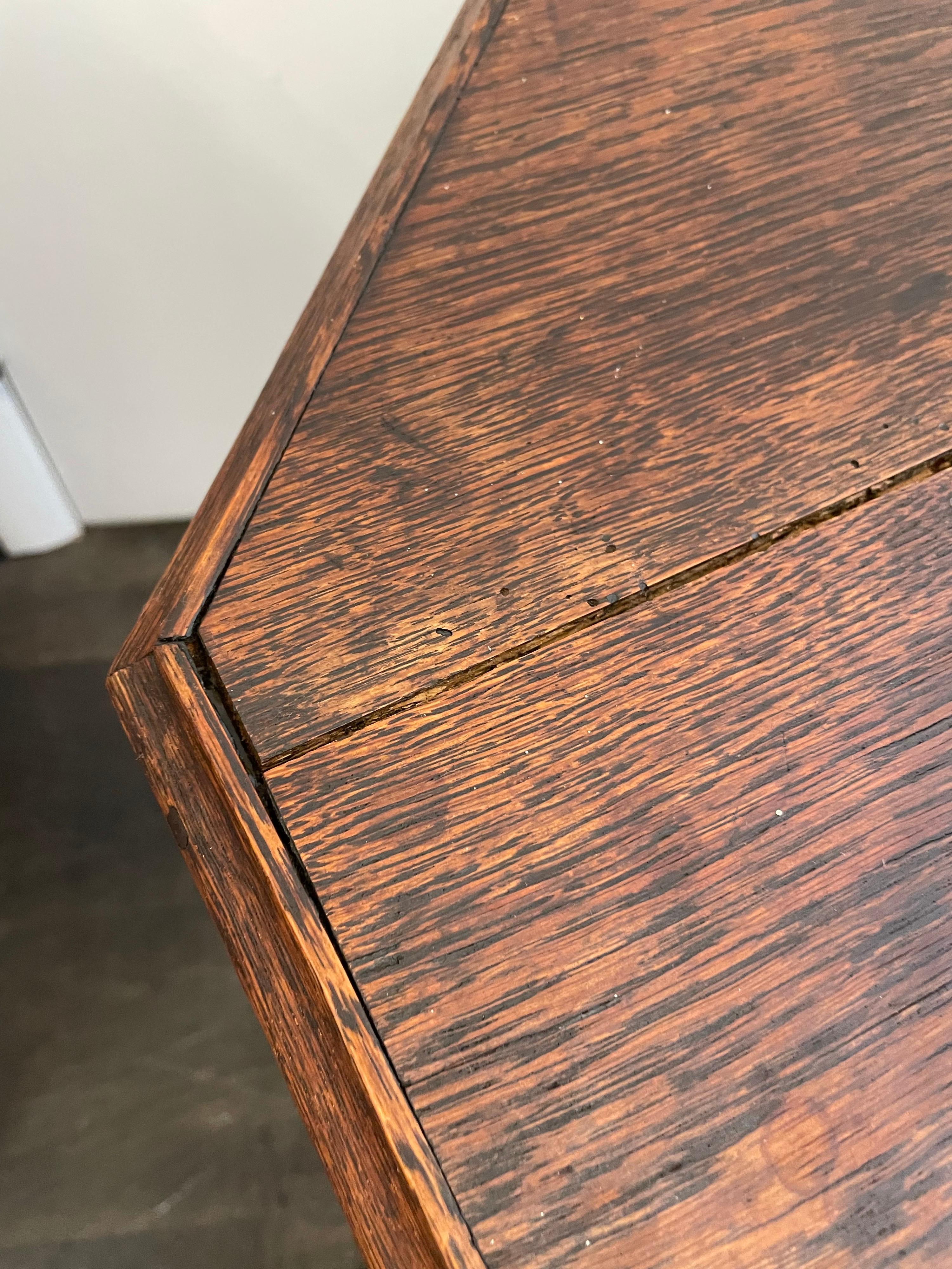 Antique Oak Occasional Table with Octagonal Top 2