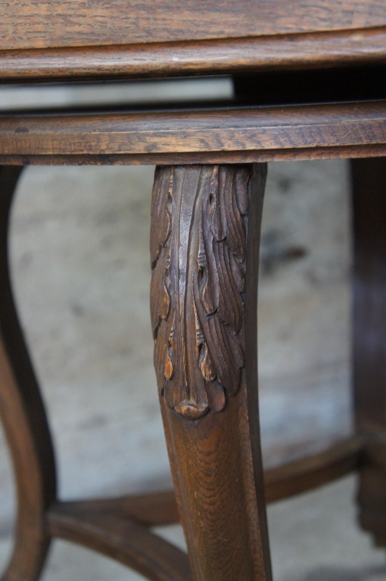 Antique Oak Octagonal Rotating Showcase Vitrine Bijouterie Display
