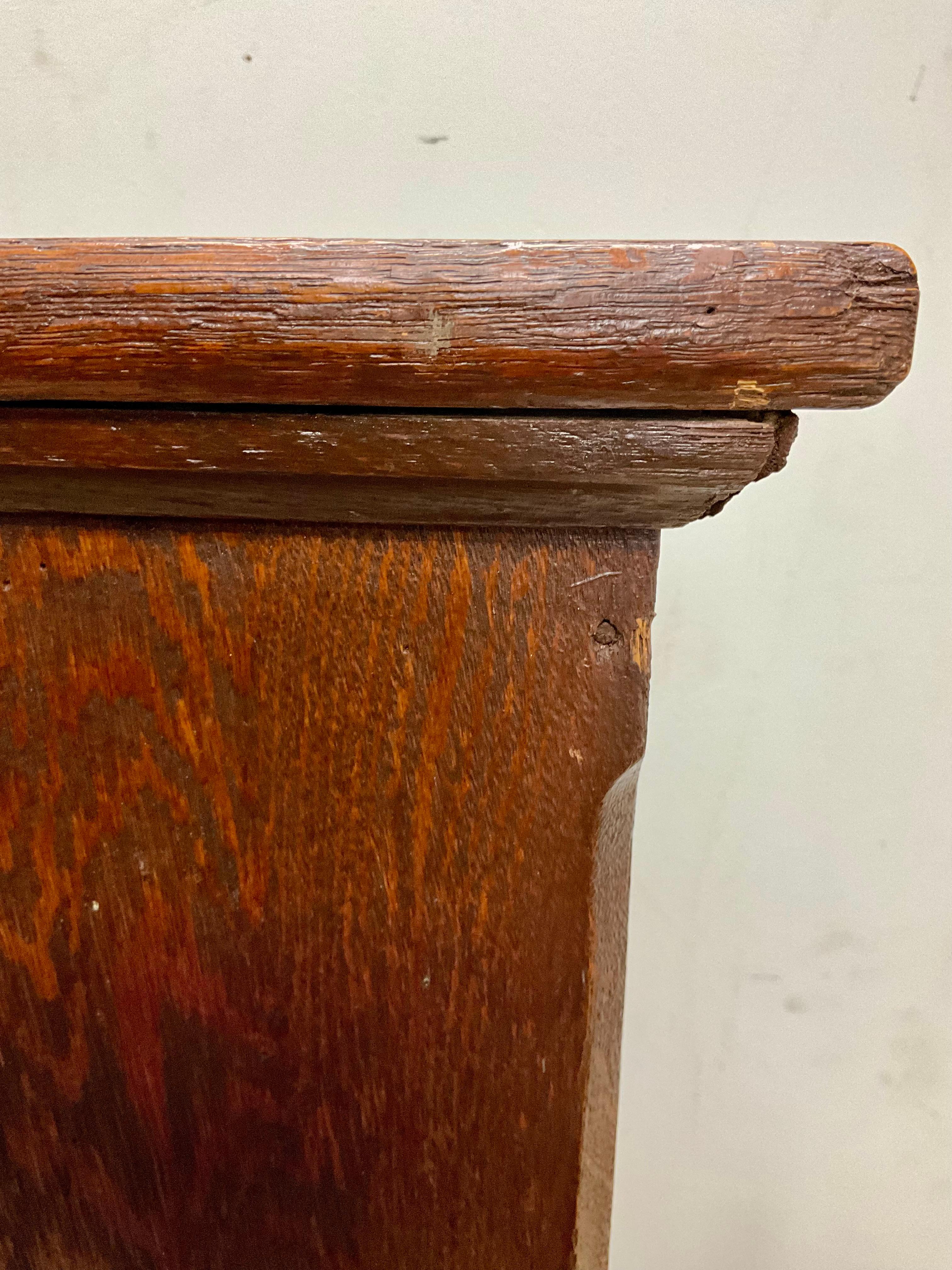 Antique Oak Offering Box for the Poor 4