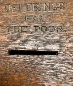 Antique Oak Offering Box for the Poor