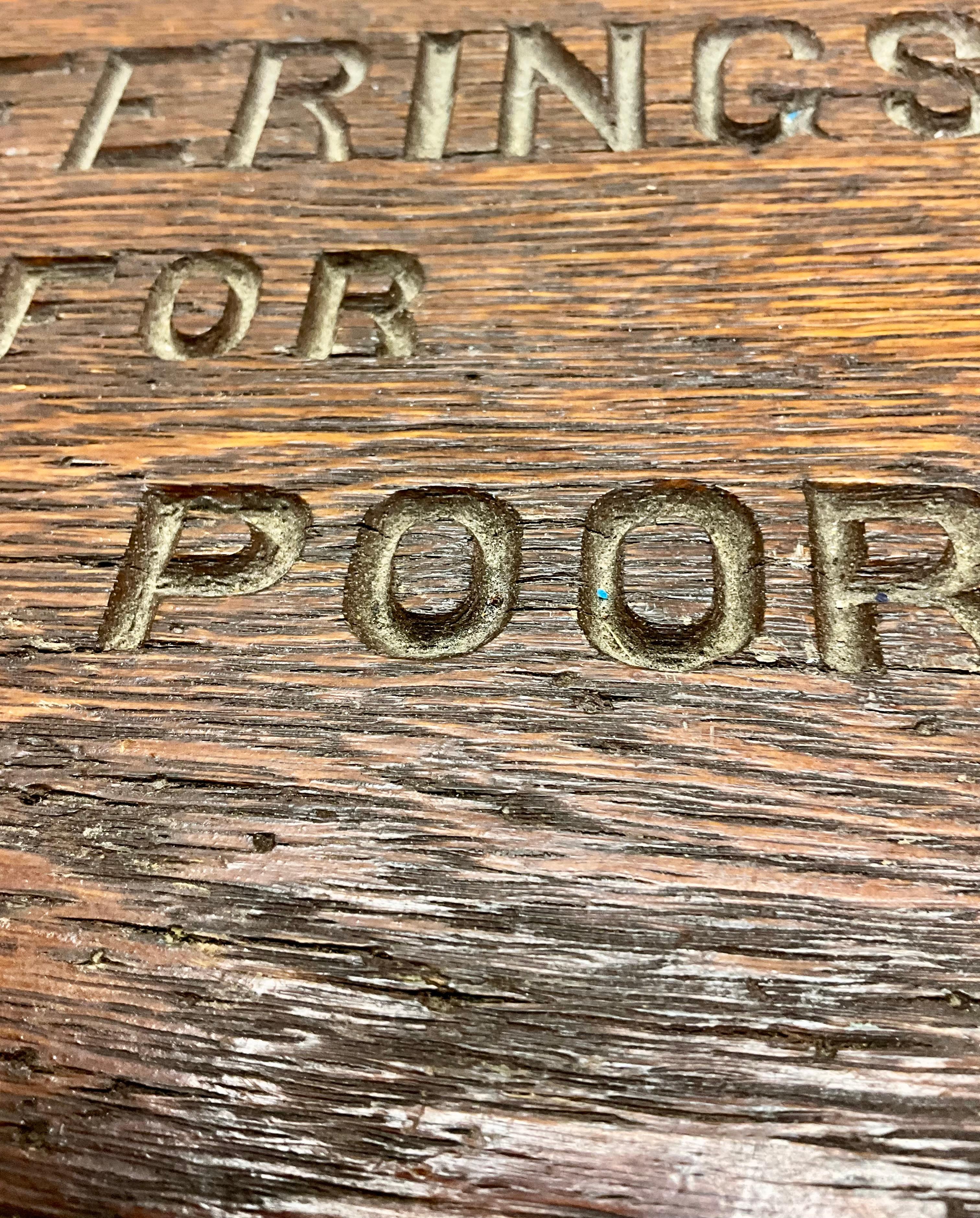 American Craftsman Antique Oak Offering Box for the Poor