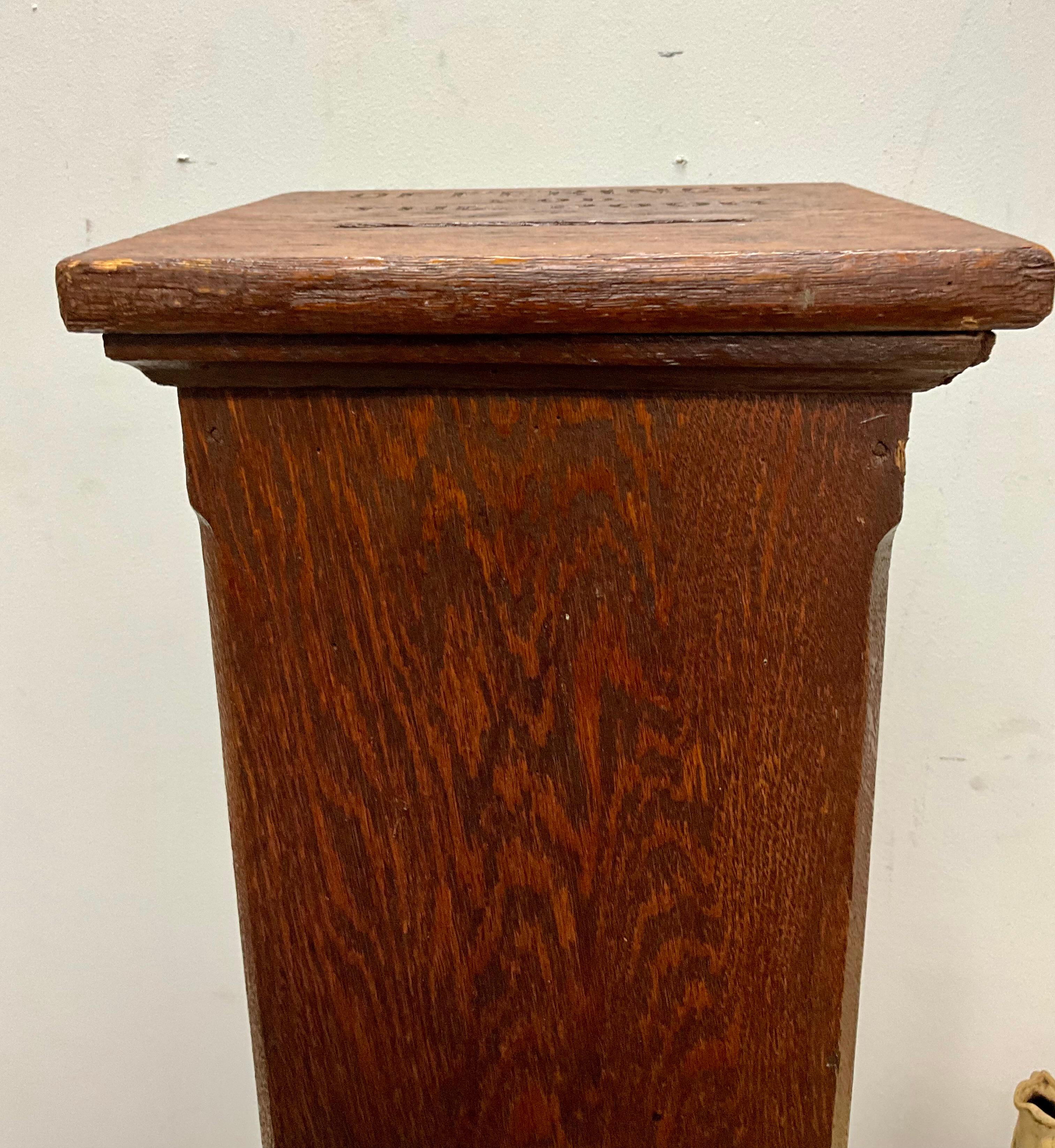 19th Century Antique Oak Offering Box for the Poor