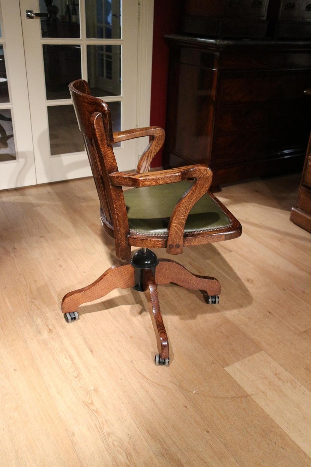 Antique oak office chair at 1stDibs