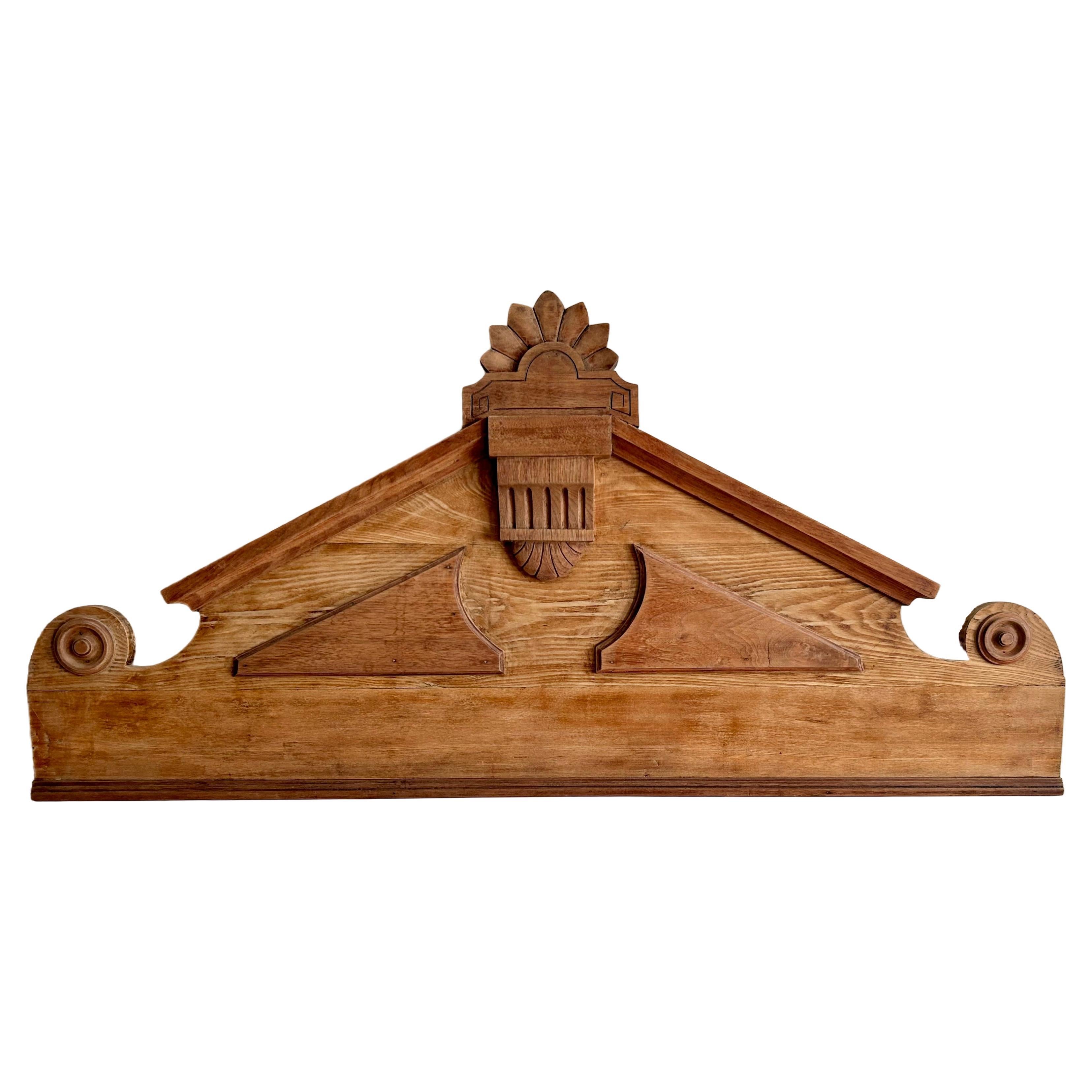 Antique Oak Overdoor Pediment 19th Century For Sale