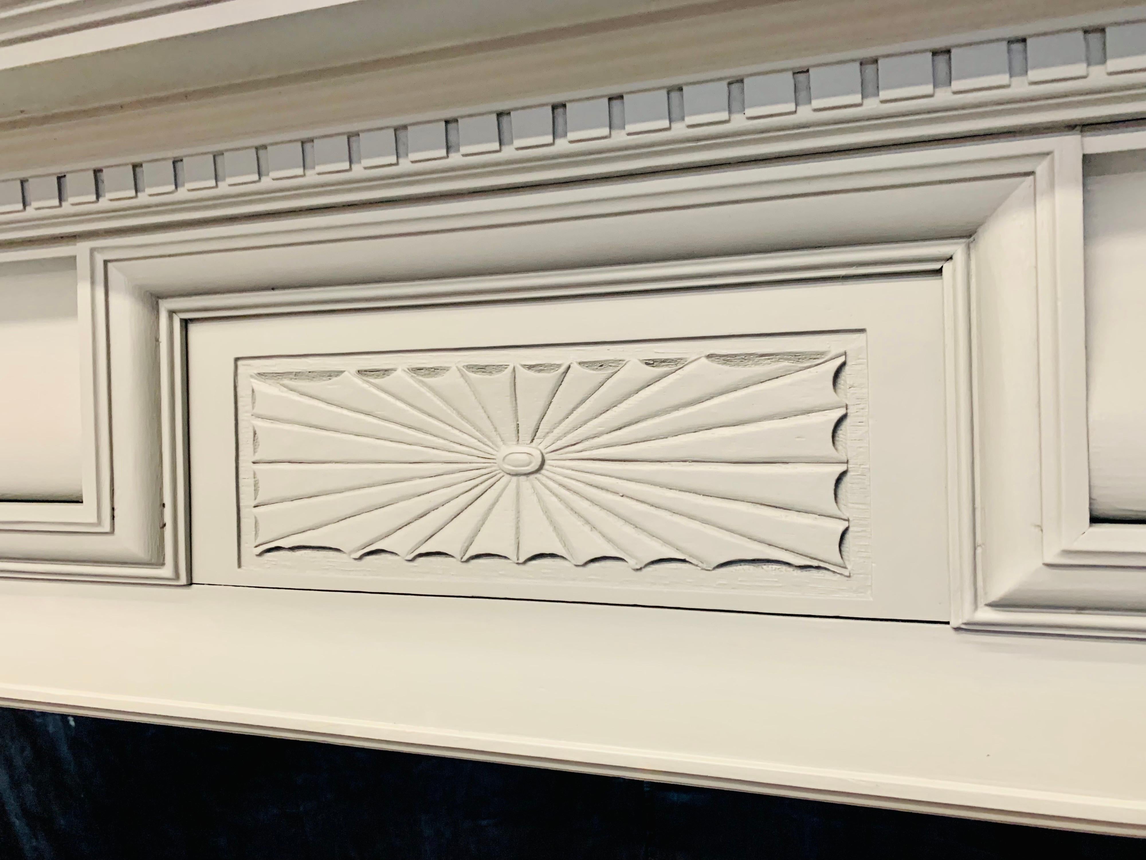 English Antique Oak Palladian Manner Fireplace Surround For Sale