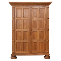 Antique oak panel cabinet from the 19th century