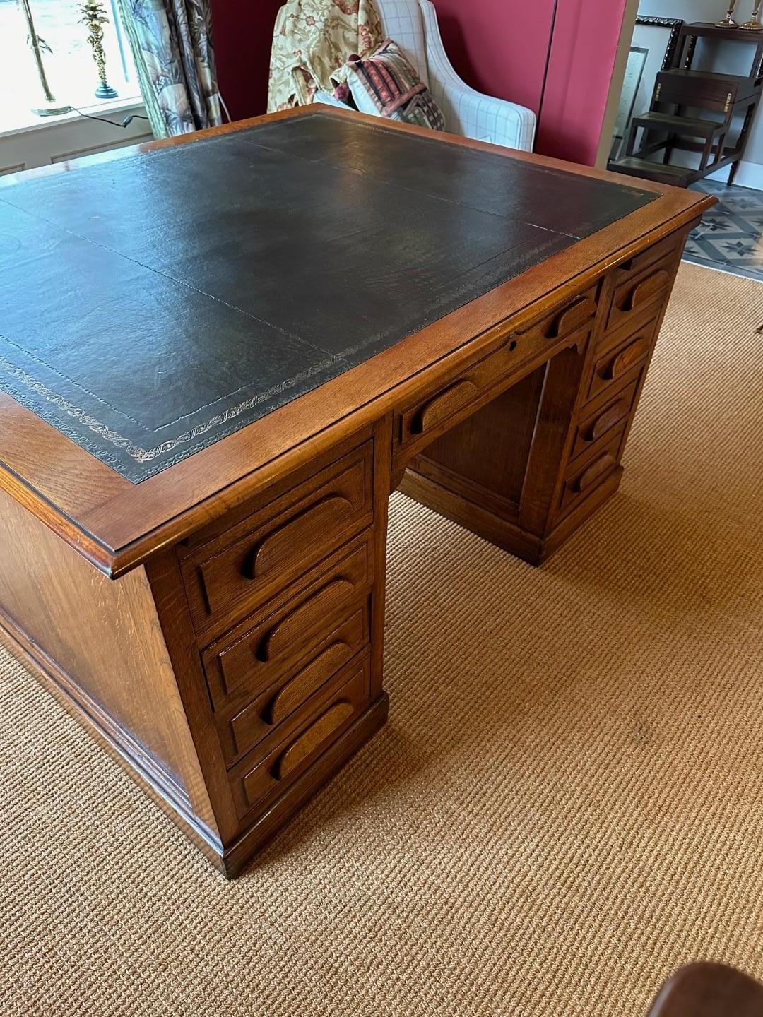 Antique oak partner desk For Sale 1