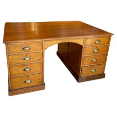 Antique oak partner desk