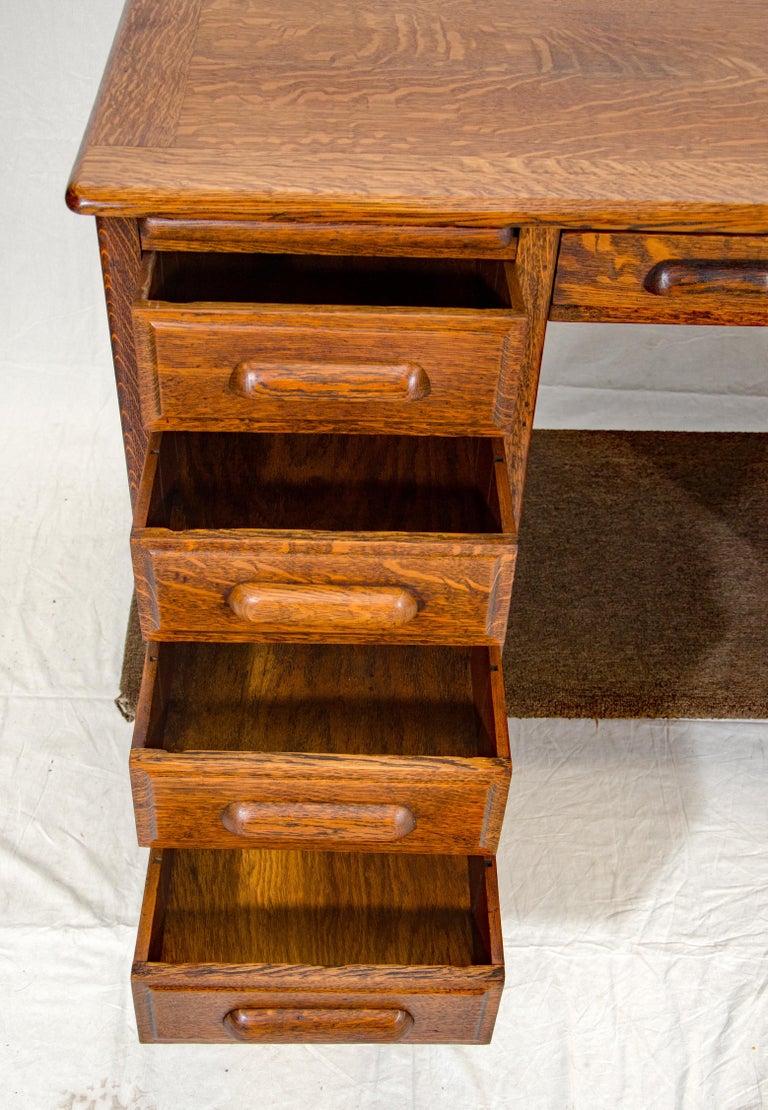 Antique Oak Pedestal Desk, GlobeWernicke, London at 1stDibs