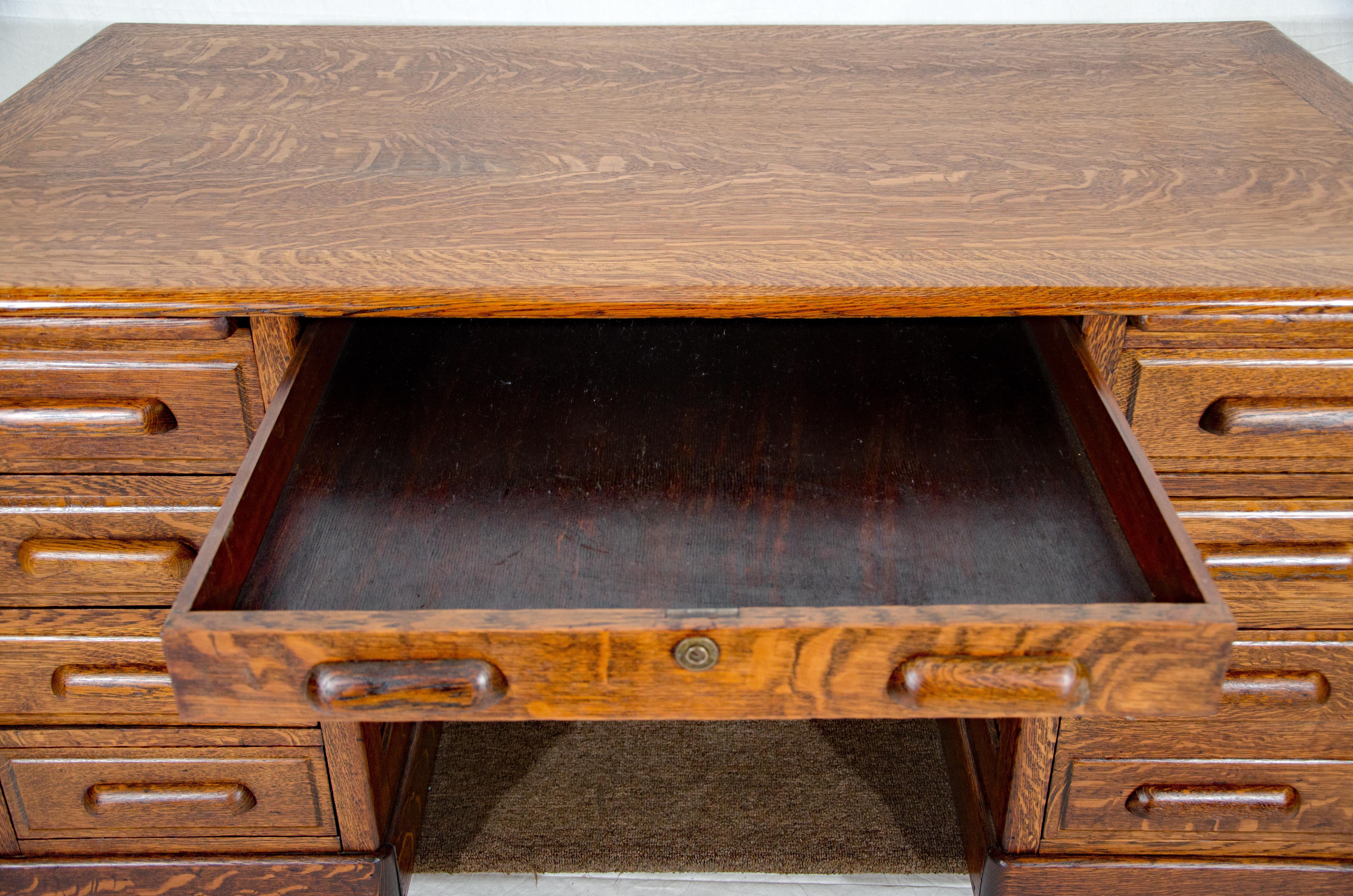 Antique Oak Pedestal Desk, Globe-Wernicke, London 10