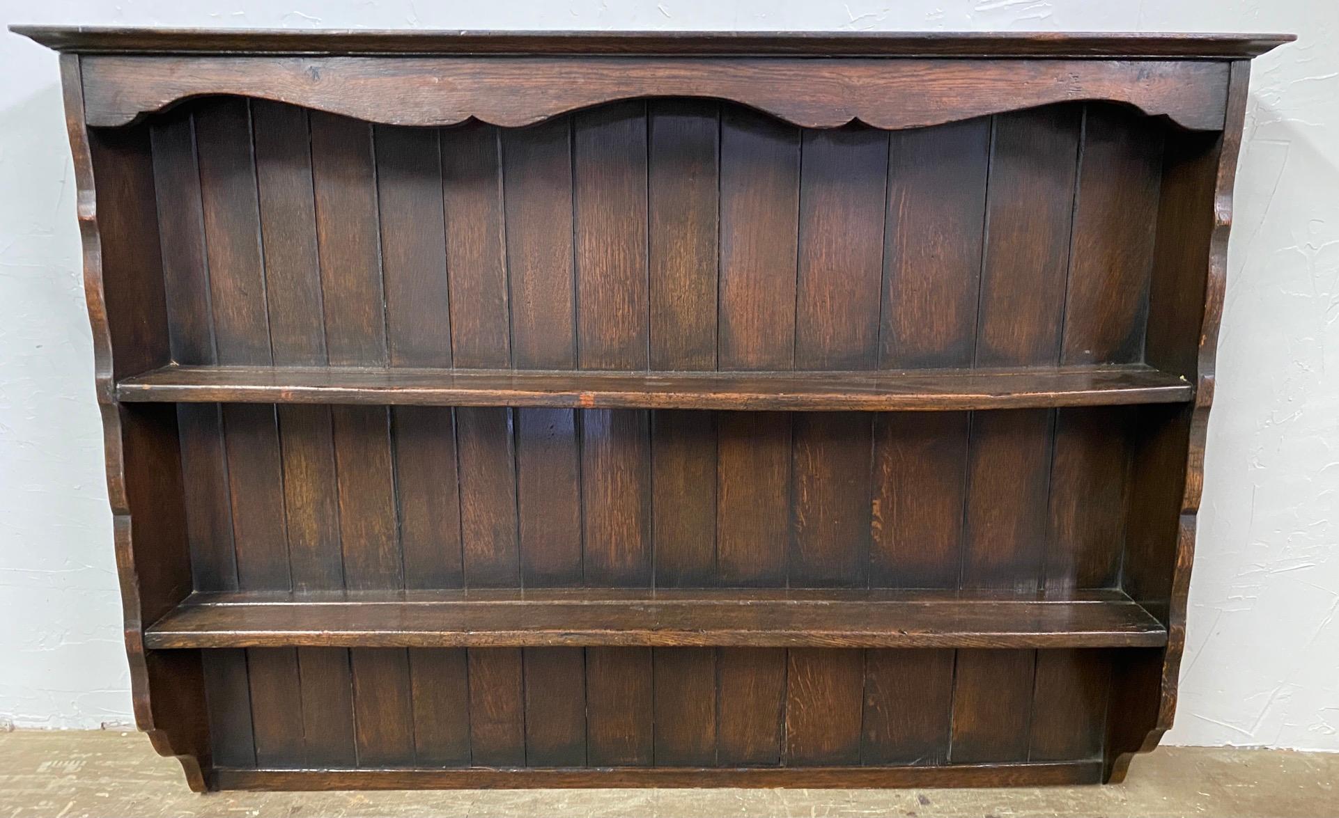 British Antique Oak Plate Rack