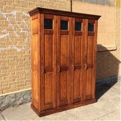 Antique Oak Police Lockers, circa Late 19th Century