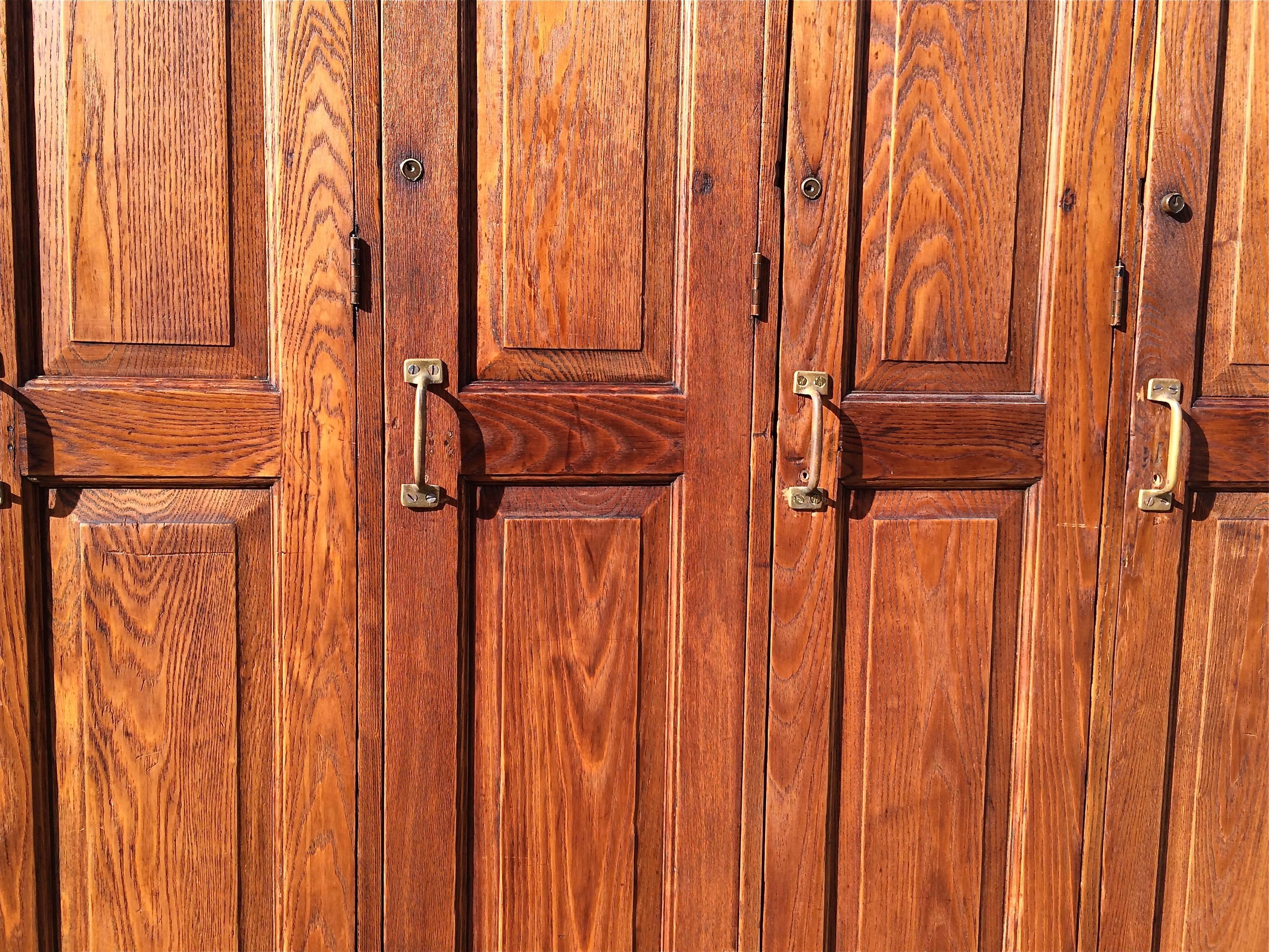 Antique Oak Police Lockers, circa Late 19th Century In Good Condition In Brooklyn, NY