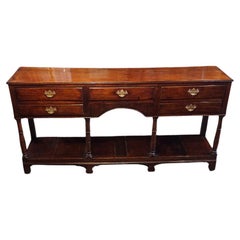 Antique oak pot board dresser base