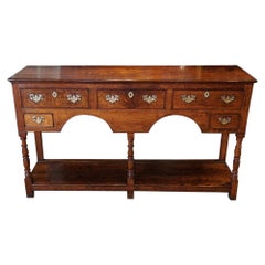 Antique Oak Potboard Dresser Base, circa 1820