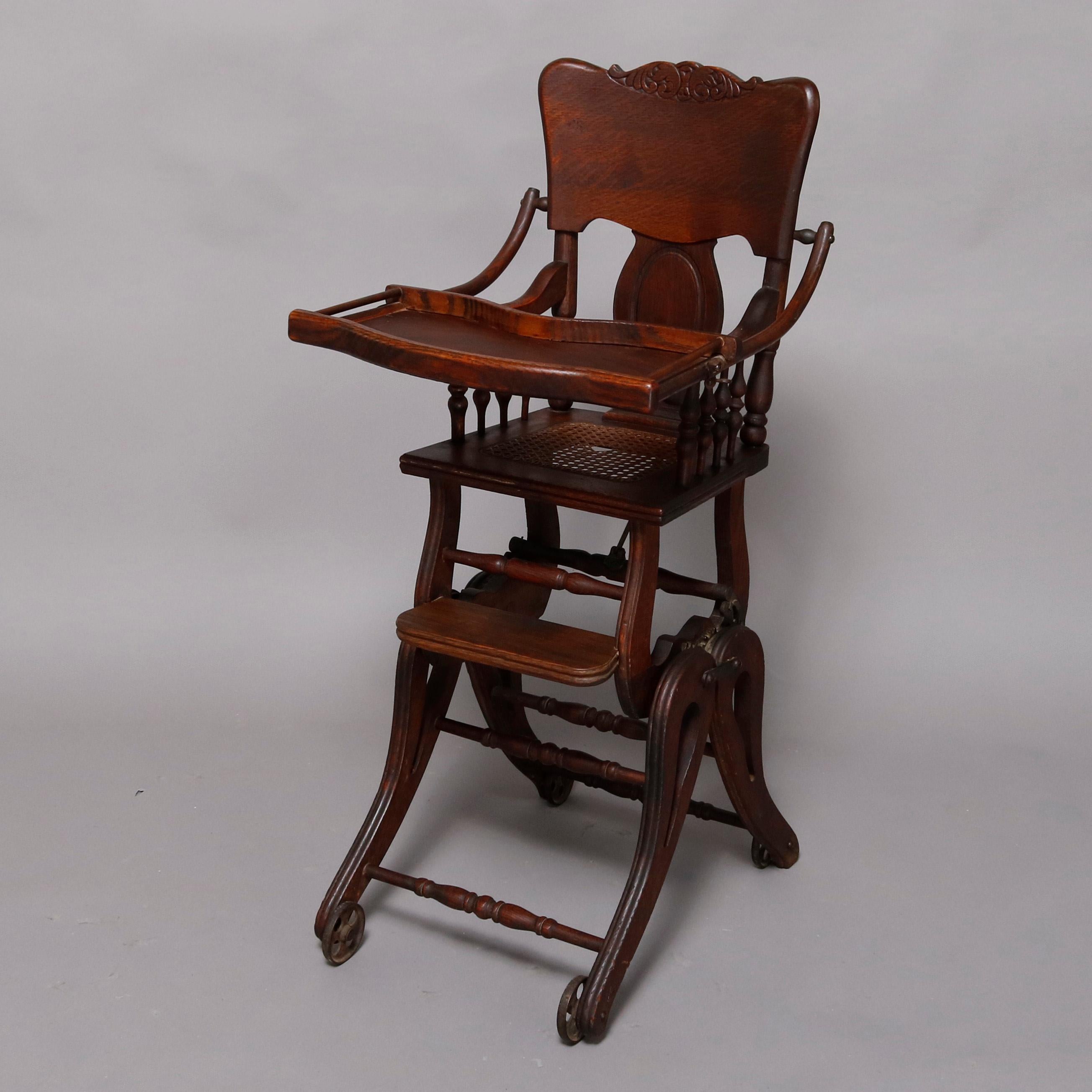 antique high chair rocker